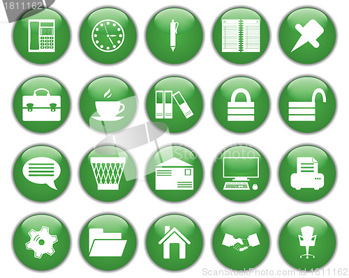 Image of business and office icon set