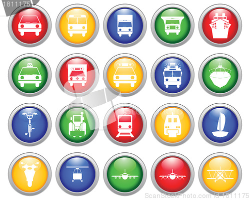 Image of transportation icon set