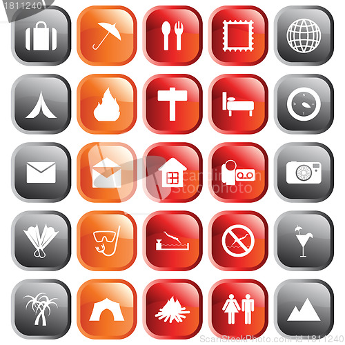 Image of travel icons set