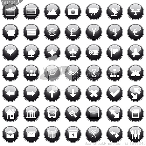 Image of business and office icon set