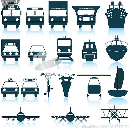 Image of transportation icon set