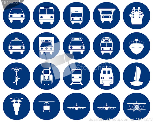 Image of transportation icon set