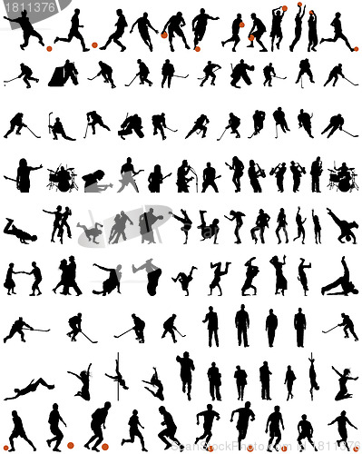 Image of dance and sport silhouettes set