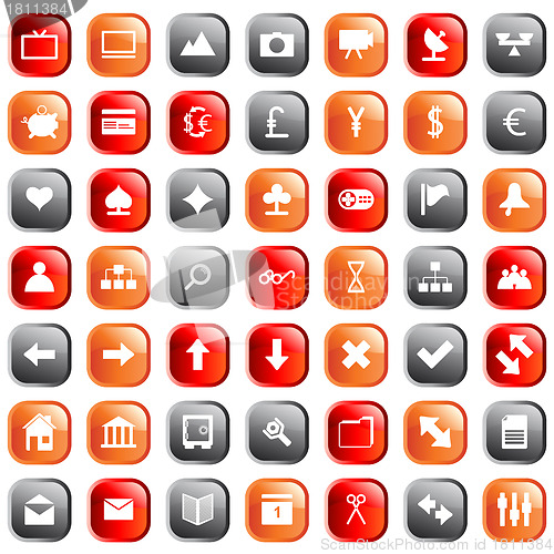 Image of business and office icon set