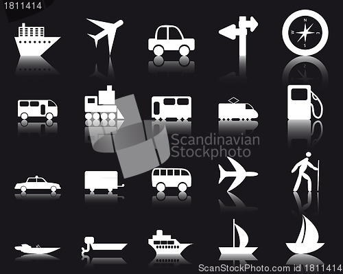 Image of transportation icon set