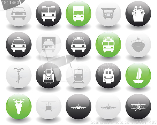 Image of transportation icon set