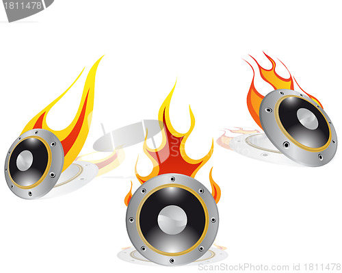 Image of hot loudspeakers