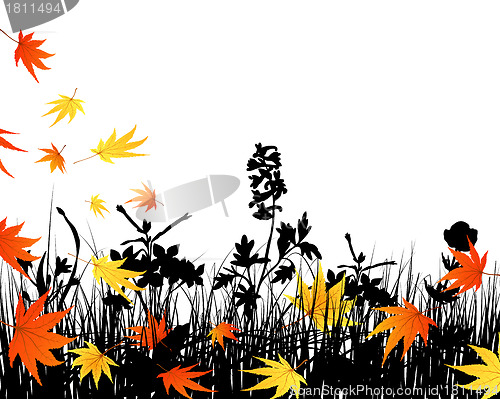 Image of autumn meadow silhouettes