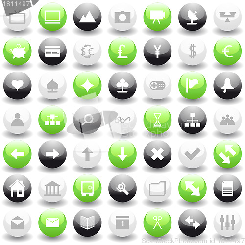 Image of business and office icon set