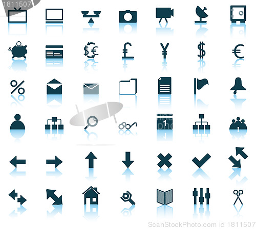 Image of business and office icon set