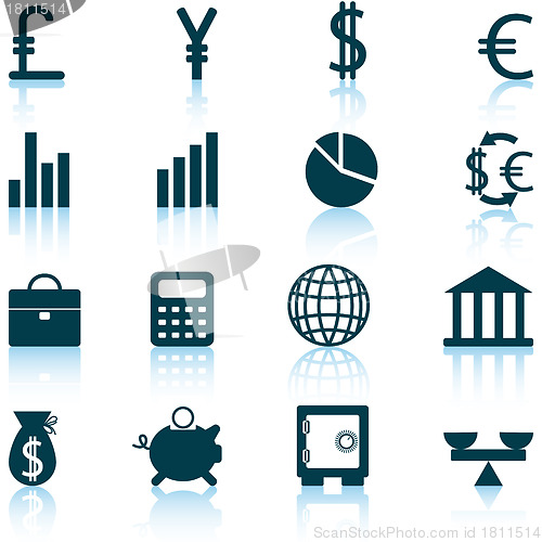 Image of financial icon set