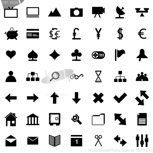 Image of business and office icon set