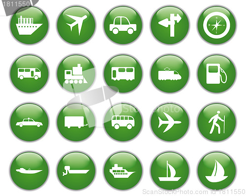 Image of transportation icon set