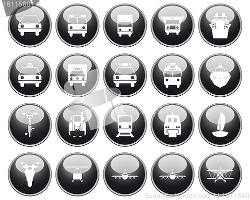 Image of transportation icon set