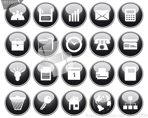 Image of business and office icon set