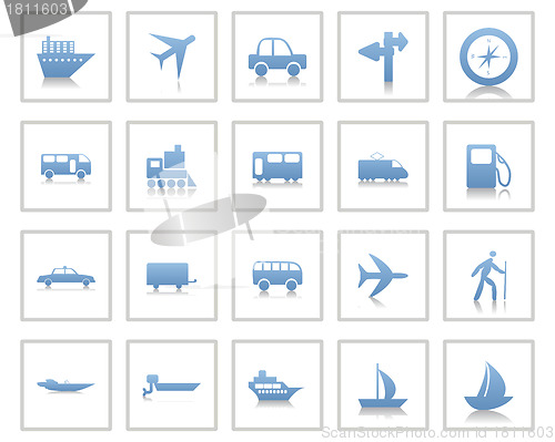 Image of transportation icon set