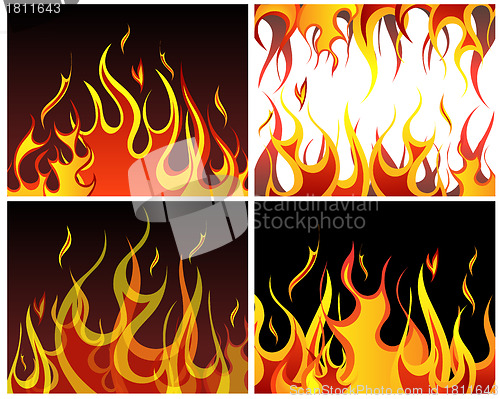 Image of fire backgrounds set