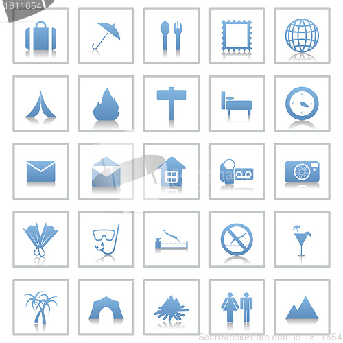 Image of travel icons set