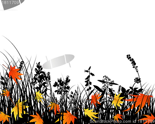 Image of autumn meadow silhouettes