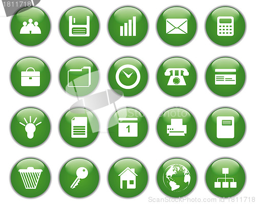 Image of business and office icon set