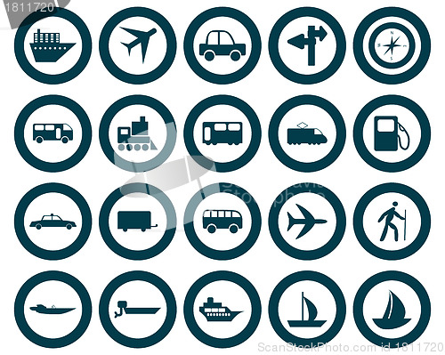 Image of transportation icon set