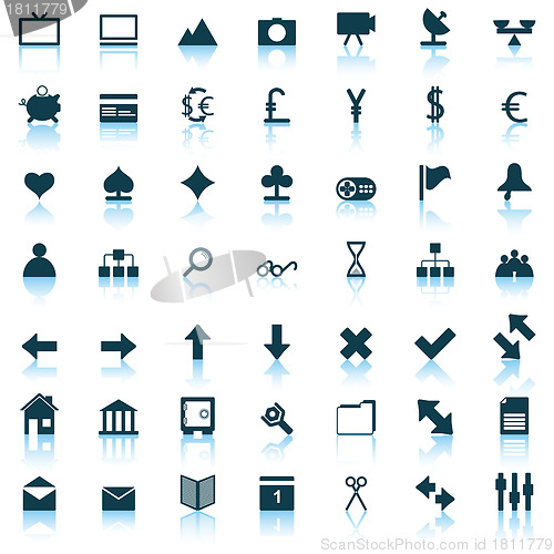 Image of business and office icon set