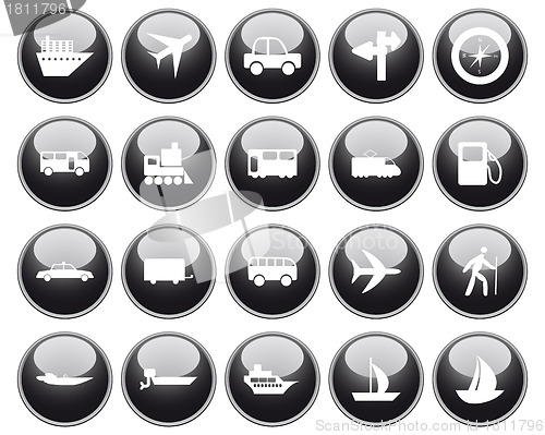 Image of transportation icon set