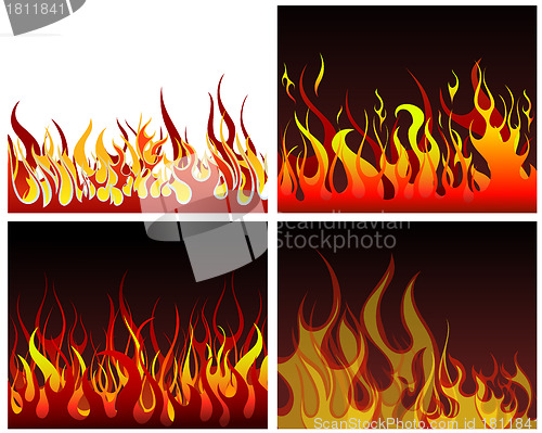 Image of fire backgrounds set