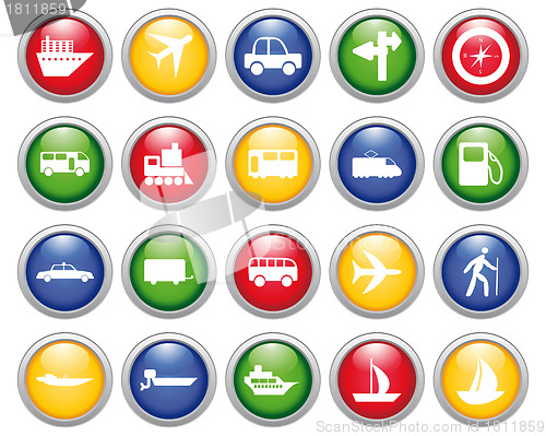 Image of transportation icon set