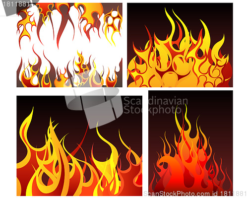 Image of fire backgrounds set