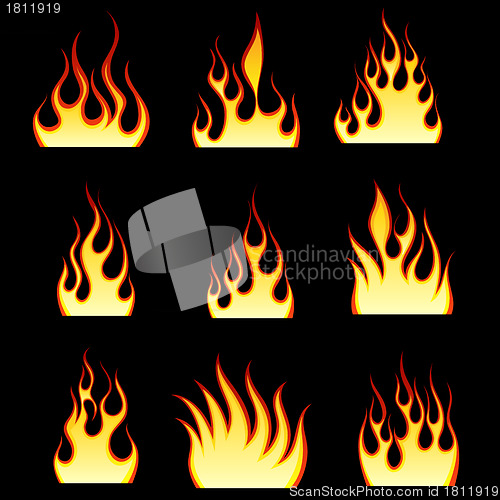 Image of fire icon set