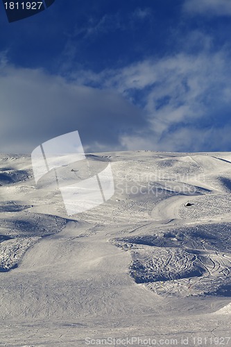 Image of Skiing piste in evening
