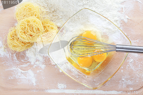 Image of Baking ingredients for pasta and noodles