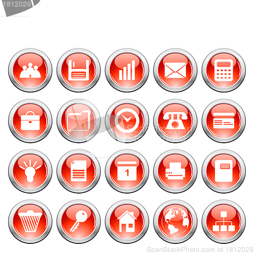 Image of business and office icons set