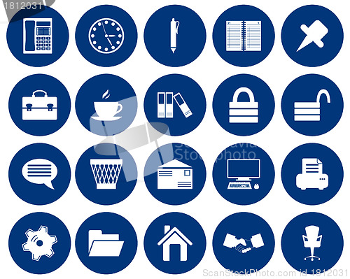 Image of business and office icon set