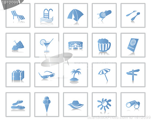 Image of travel icons set