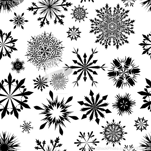 Image of seamless snowflakes background