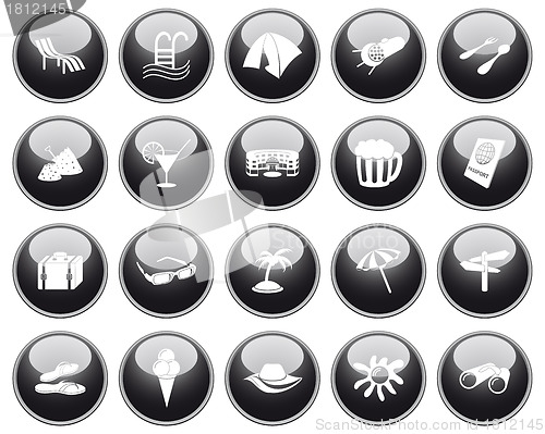 Image of travel icons set