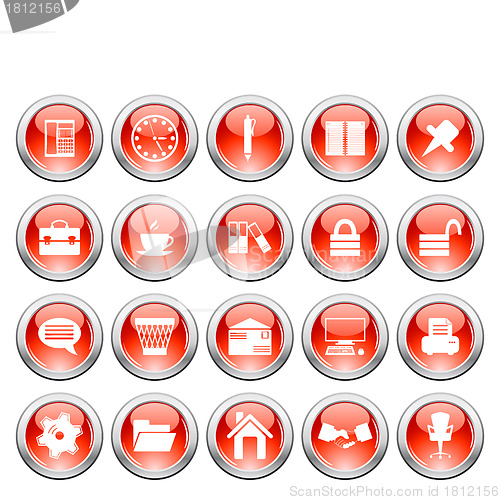 Image of business and office icons set