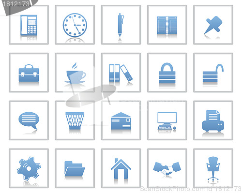 Image of business and office icon set