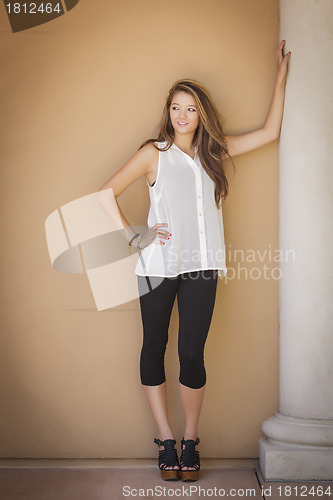 Image of Attractive Mixed Race Girl Portrait