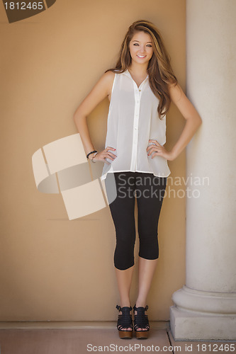 Image of Attractive Mixed Race Girl Portrait