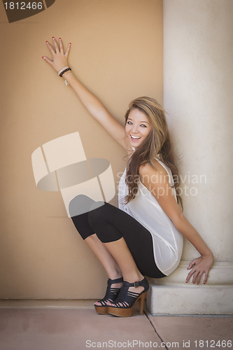 Image of Attractive Mixed Race Girl Portrait