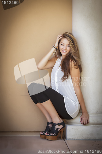 Image of Attractive Mixed Race Girl Portrait