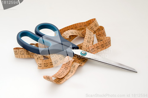 Image of Measuring tape and scissors