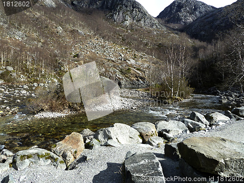 Image of small river in the mountains of norway