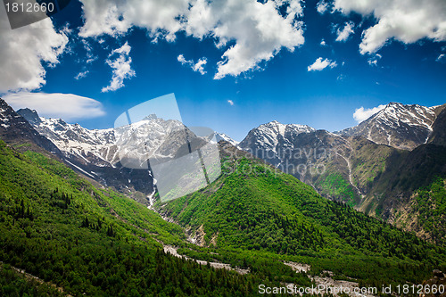 Image of India.Mountains and clouds.