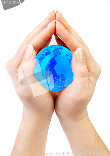 Image of Hands hold globe