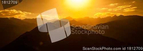 Image of sunset Spiti Valley