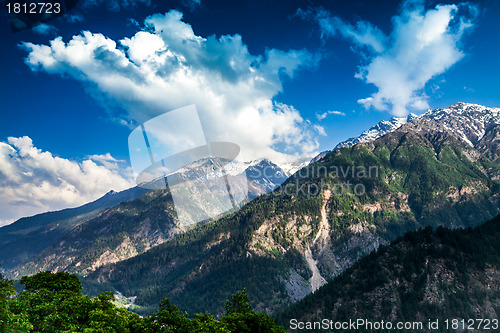 Image of India.Mountains and clouds.